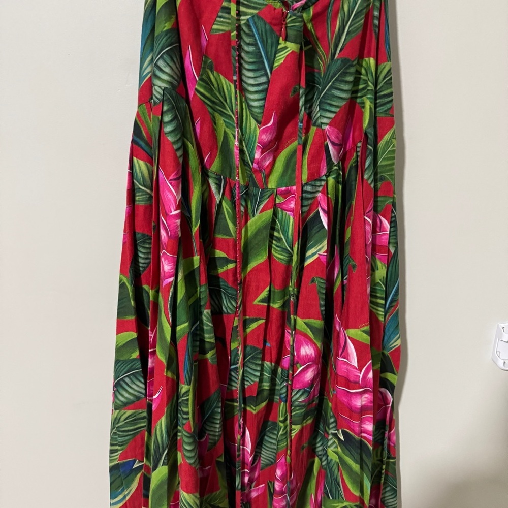 FARM Rio Red Dream Garden Lenzing Ecovero Euroflax Maxi Dress Red Sizd Small - Picture 4 of 9